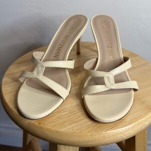 NEW STUART WEITZMAN Soiree Sleek 75 Sandal Laquered Nappa 37.5